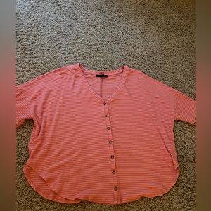 Button Up, Striped Up, Drop Shoulder Shirt